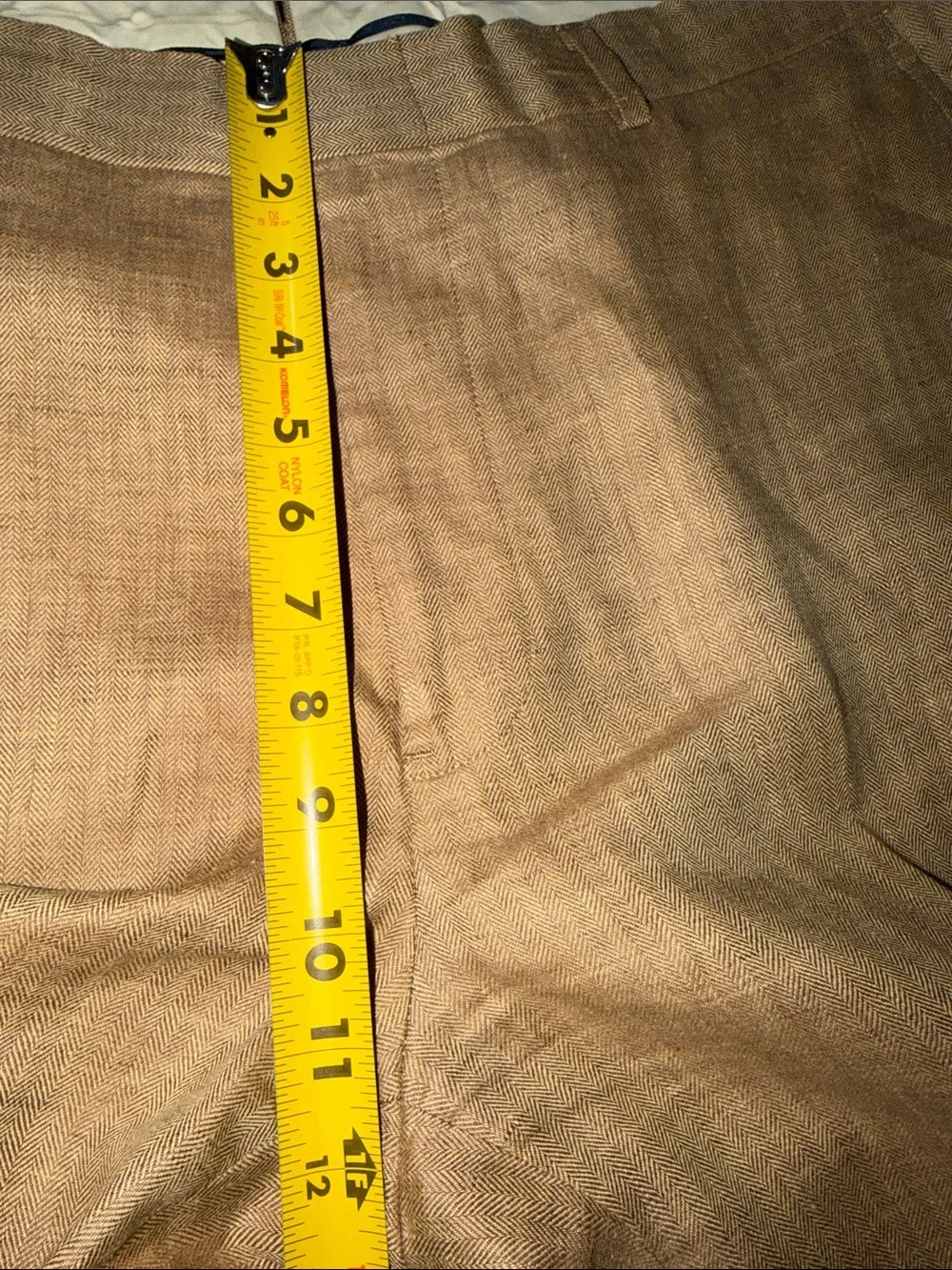 Brooks Brothers 1818 Fitzgerald Linen Dress Pants Tan Cuffed W38 Classic Fit